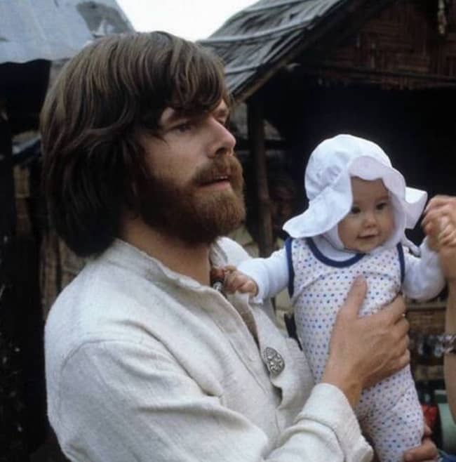 Reinhold Messner and his child