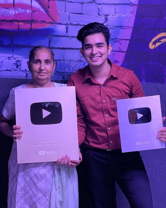 Koushal Monga: Caption: Koushal Monga with his mother. Source: Instagram