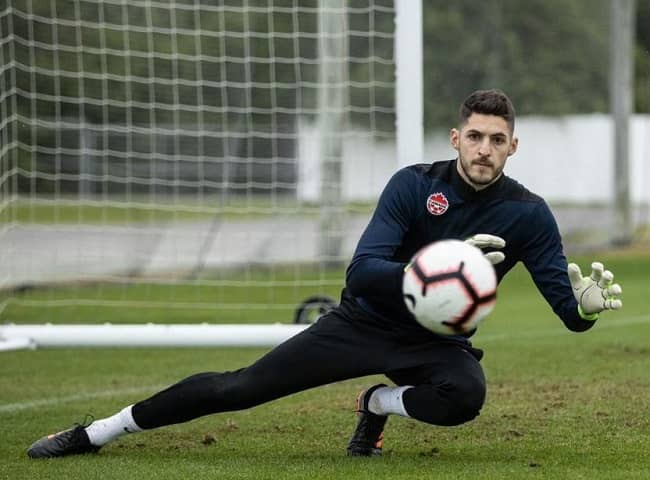 James Pantemis playing his match as a goalkeeper (Source Instagram)